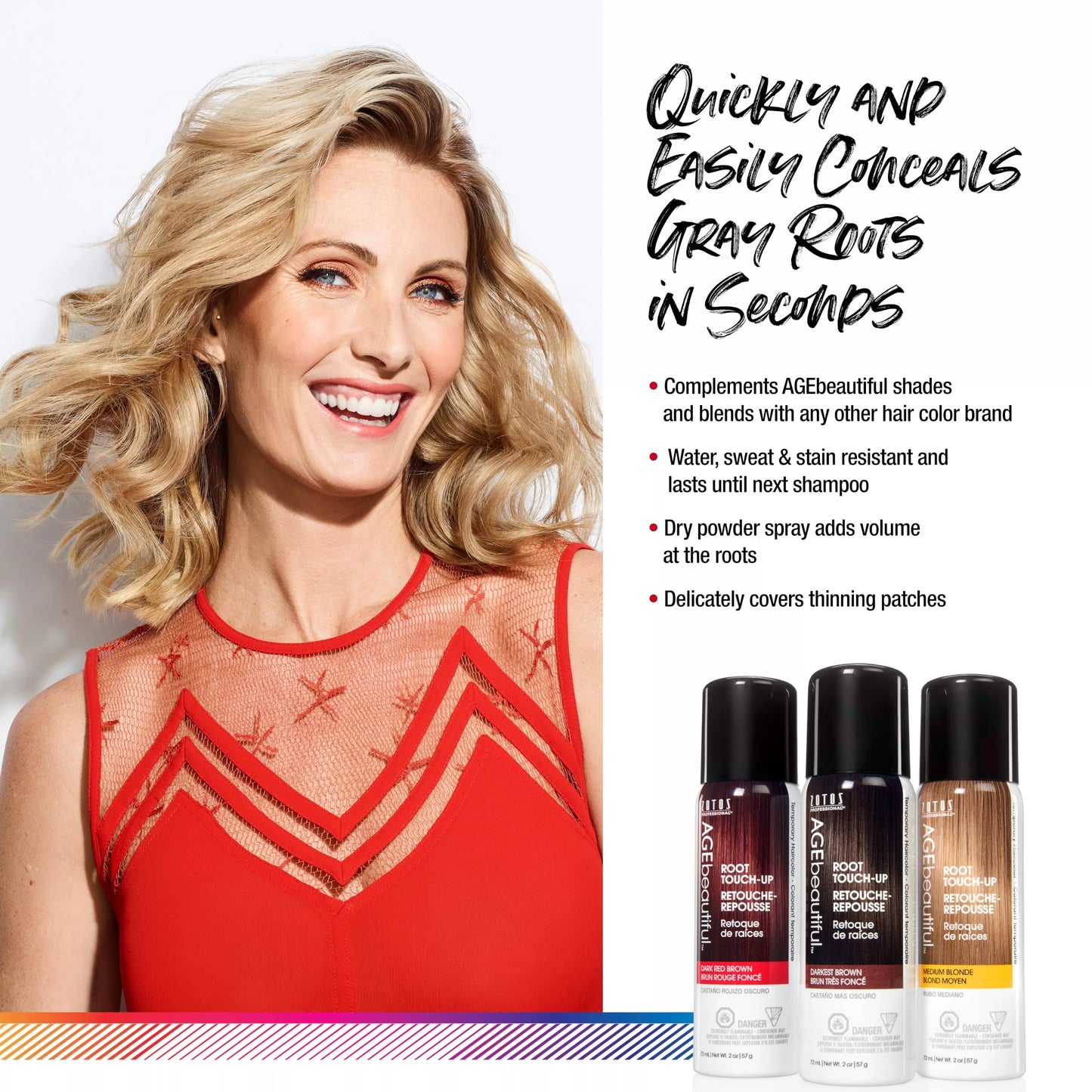 AGE beautiful Root Touch Up Hair Color Spray | Touch-Up Gray Concealer | Temporary Cover Up | Adds Volume & Covers Thinning Patches | Water, Sweat Beauty & Personal Care AGE beautiful