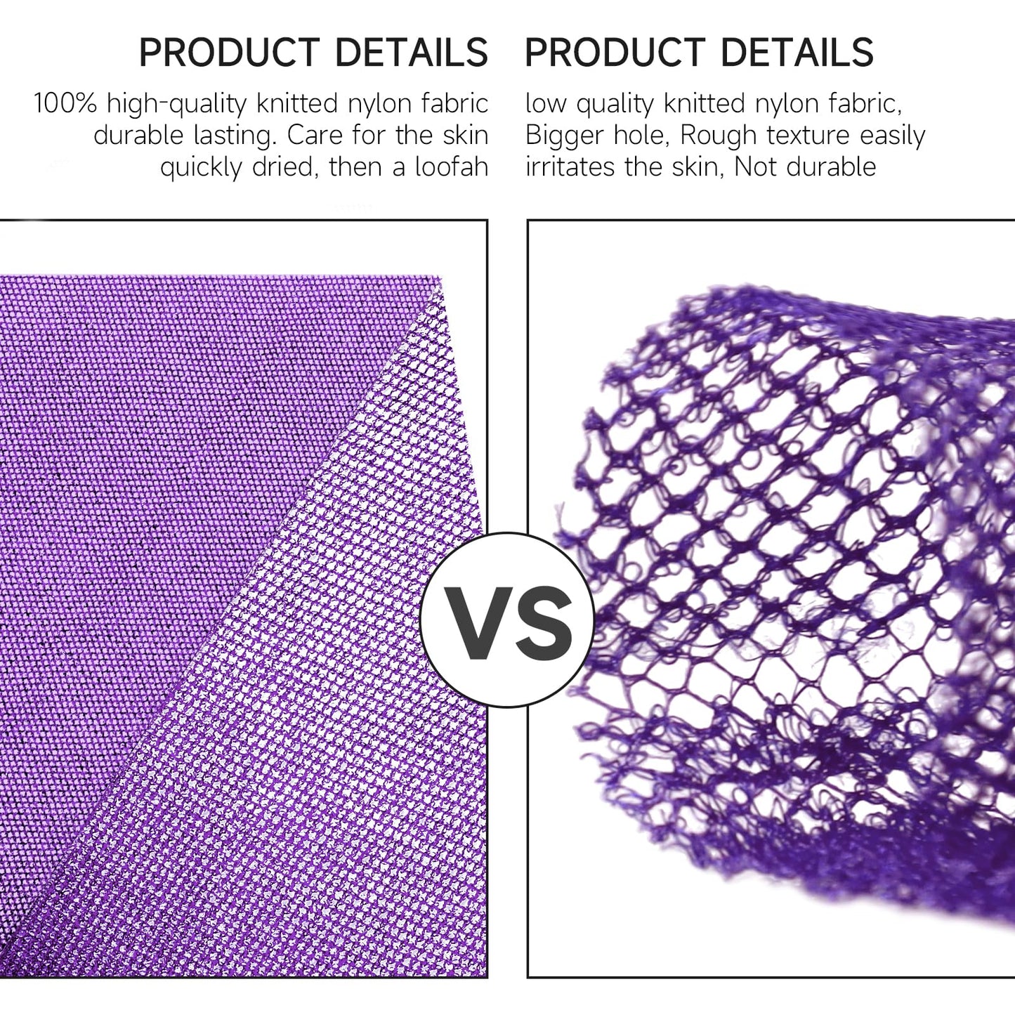 Metene 3 Pieces African Exfoliating Net, Colorful African Net Cloth, Long African Net Sponge Body Scrubber for Use in Shower, Bath Shower Wash Cloth Beauty and Personal Care Metene
