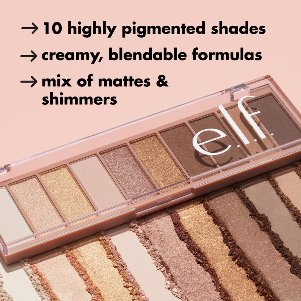 e.l.f. Perfect 10 Eyeshadow Palette, Ten Ultra-pigmented Neutral Shades, Smooth, Creamy & Blendable Formula, Vegan , Summer Breeze Beauty & Personal Care e.l.f.