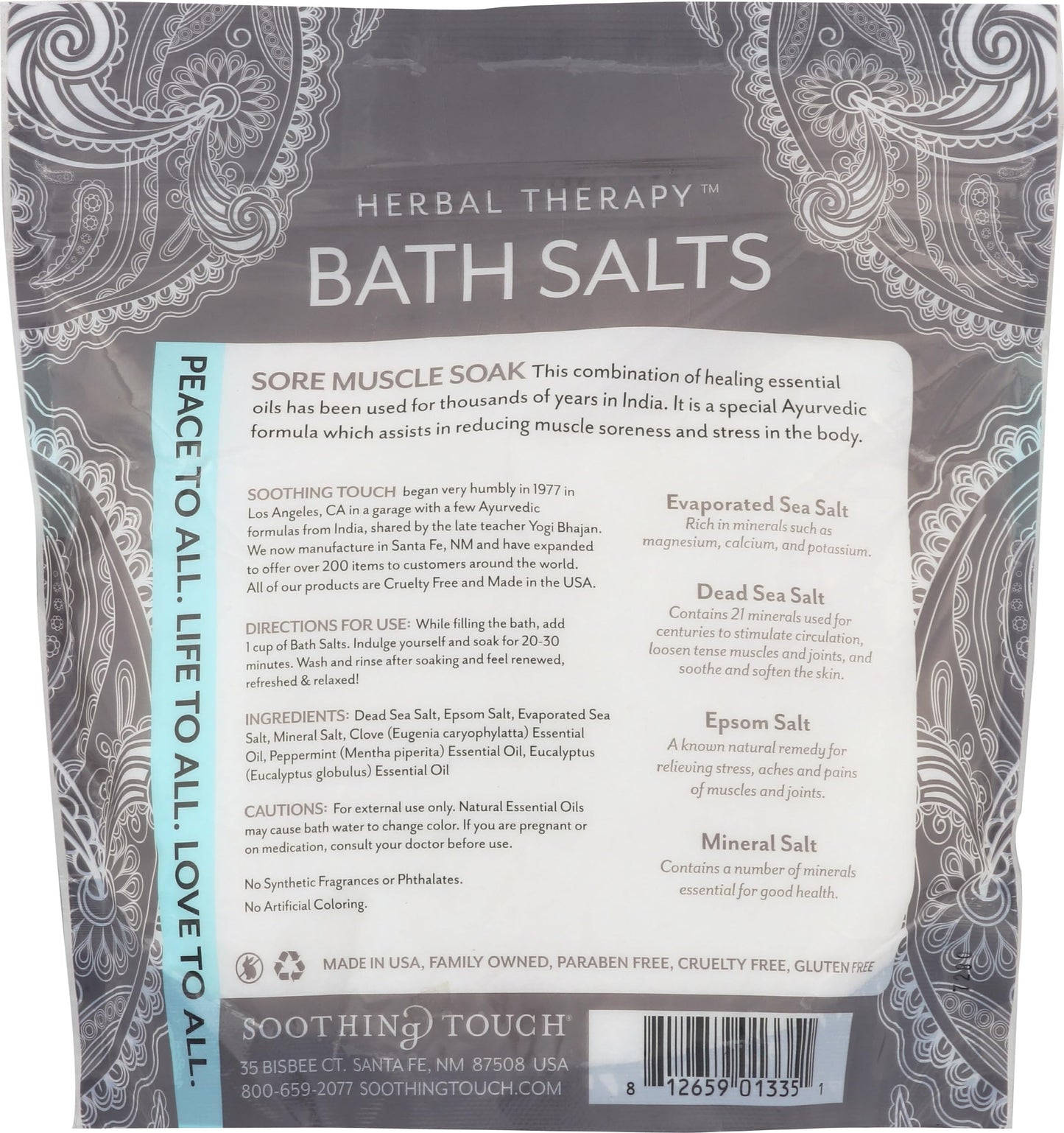 Soothing Touch Tension Relief Sore Muscle Soak Bath Salts Eucalyptus Clove & Peppermint, 32 Oz Beauty and Personal Care Soothing Touch