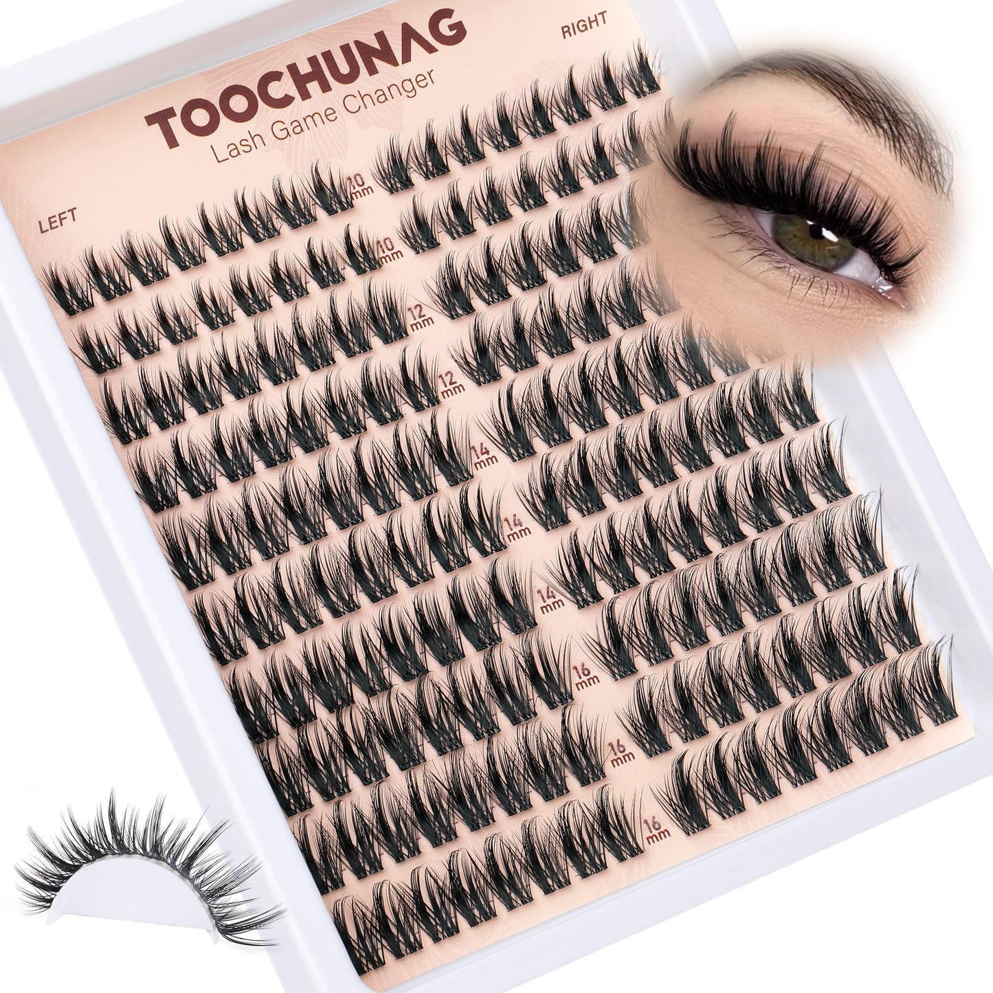 Manga Lash Clusters Spiky Eyelash Clusters Wispy Individual Lashes Extension 160pcs DIY Cluster Eyelash Extensions 10-16mm D Curly Natural Individual Beauty and Personal Care TOOCHUNAG Default Title
