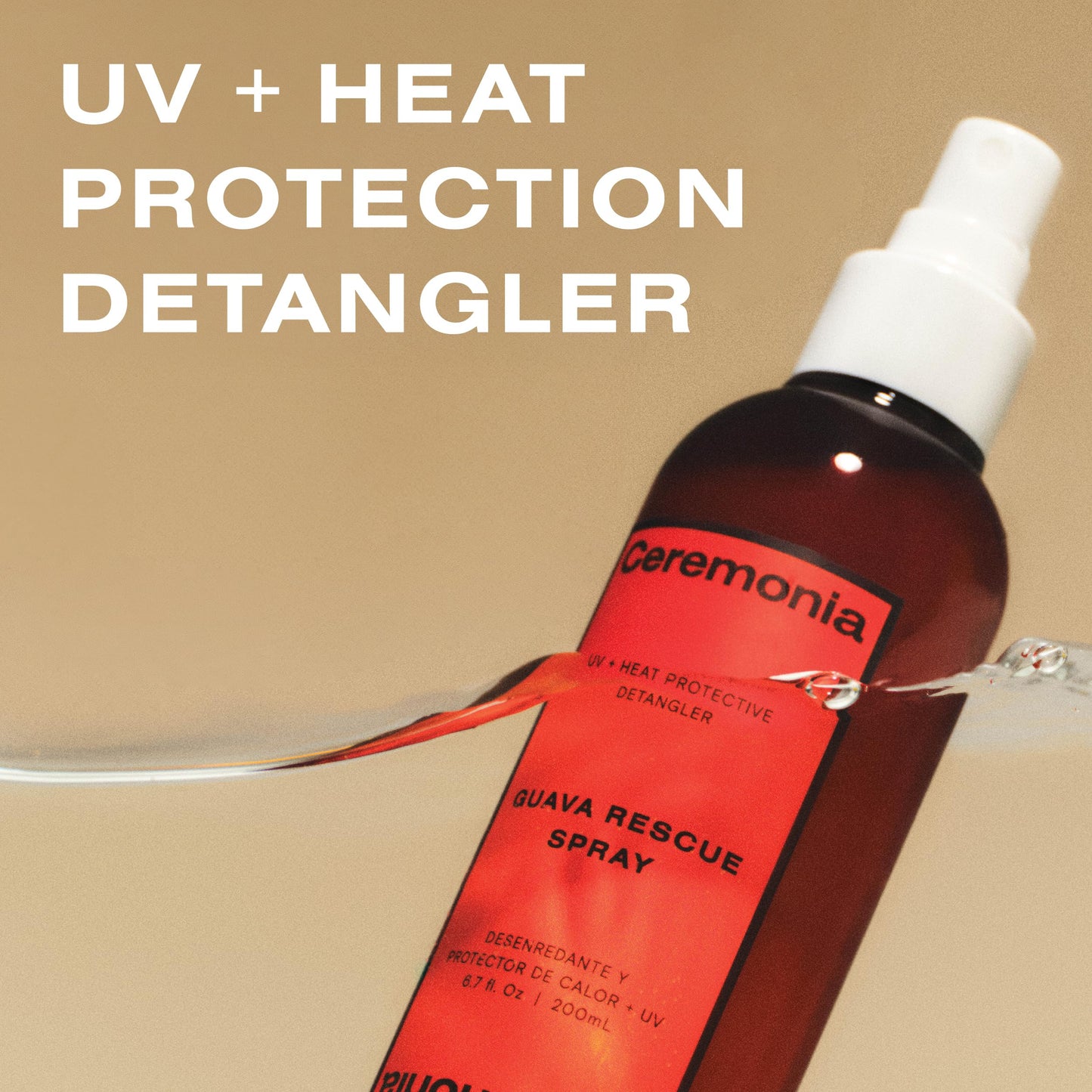 Ceremonia Guava Rescue Spray | UV + Heat Protective Detangler, 6.7 fl oz Beauty & Personal Care Ceremonia