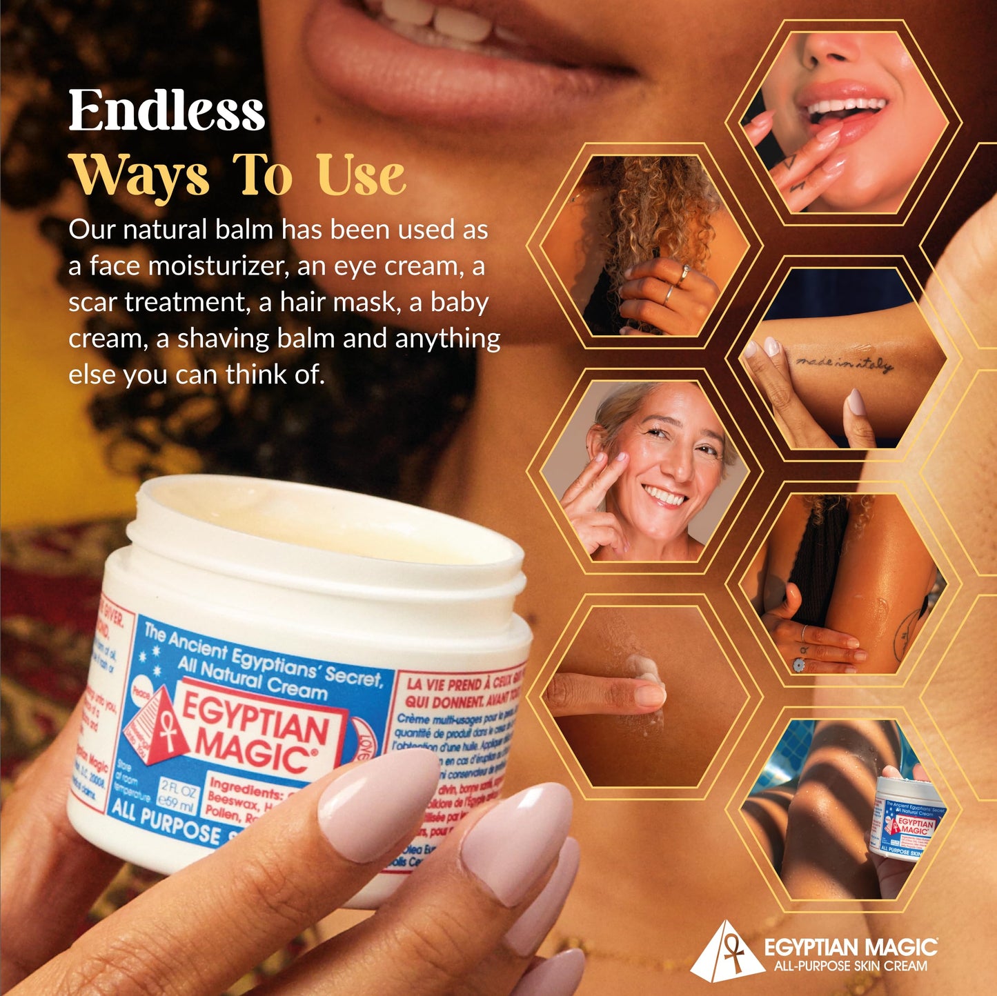 Egyptian Magic - All Purpose Face, Body, and Dry Skin Moisturizing Cream, Skin Protectant for Women & Men, Eczema Care Healing Balm, Scar Treatment Beauty & Personal Care Egyptian Magic