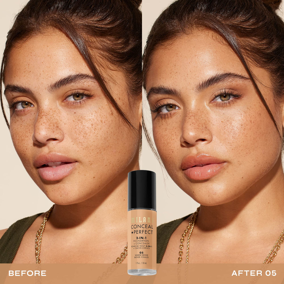 Milani Conceal + Perfect 2-in-1 Foundation + Concealer for a Flawless Complexion, Under Eye Corrector, Cover Redness and Imperfections, Waterproof Beauty & Personal Care Milani