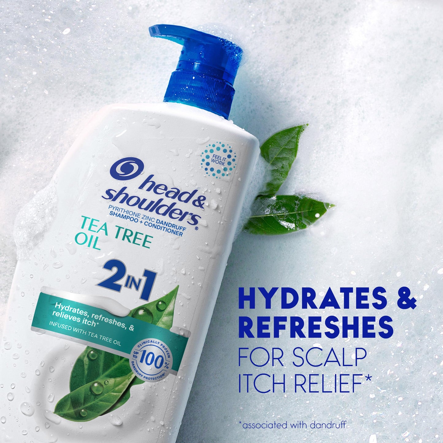 Head & Shoulders Anti-Dandruff Tea Tree Oil Shampoo and Conditioner with 1% Pyrithione Zinc, Tea Tree Oil 2 in 1 with Cooling, Relieves Itch Beauty and Personal Care Head & Shoulders