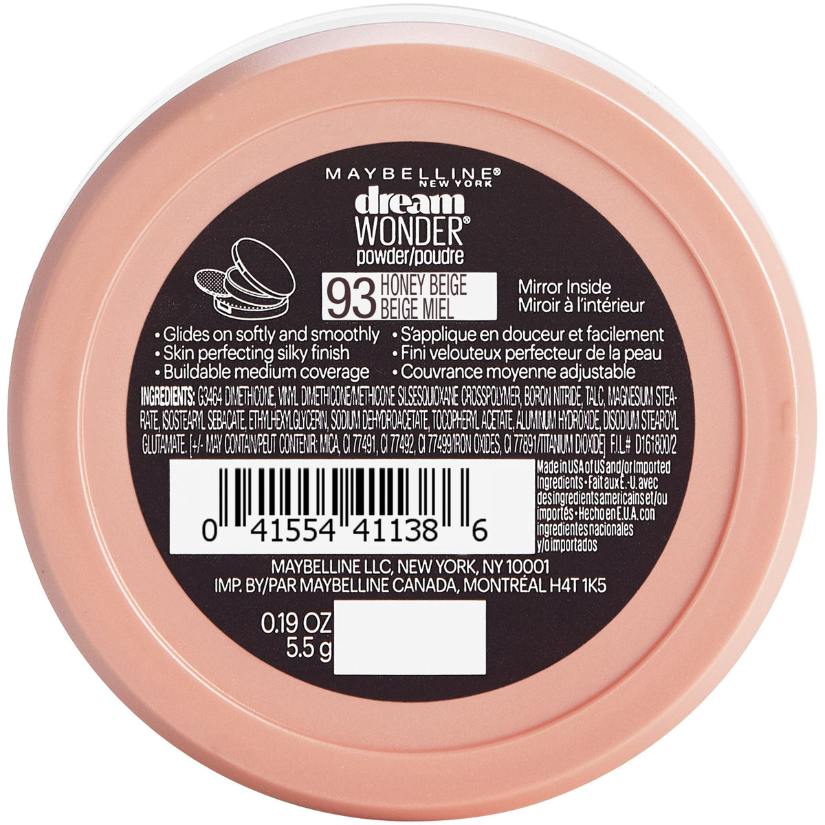 Maybelline New York Dream Wonder Powder Makeup, Honey Beige, 0.19 oz.