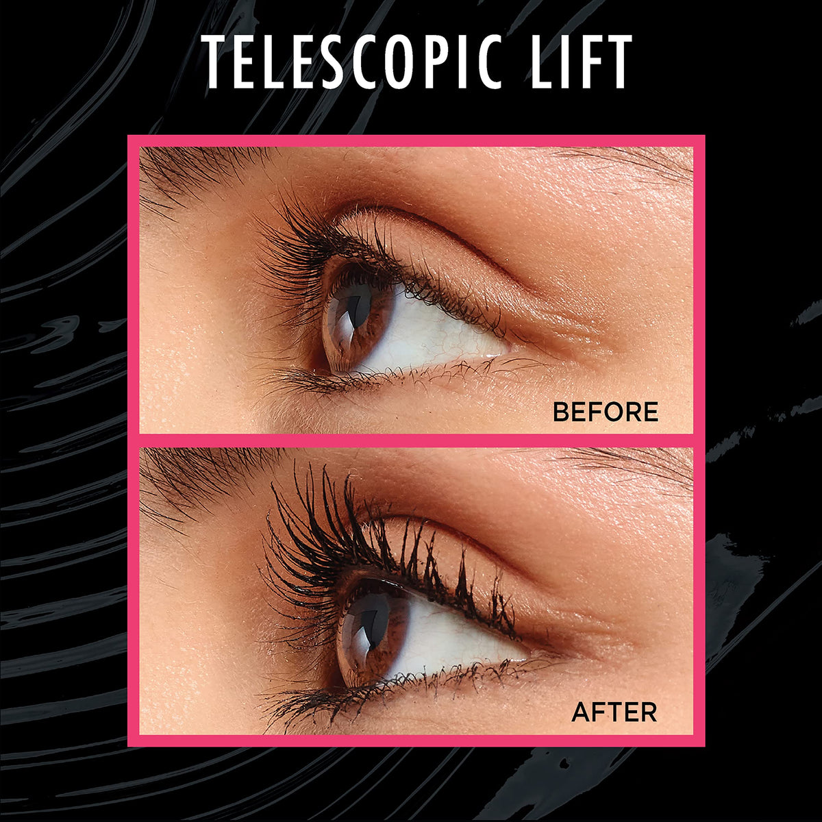 L'Oreal Paris Telescopic Lift Mascara, Lengthening and Volumizing Eye Makeup, Lash Lift with Up to 36HR Wear, Washable, Black Brown, 0.33 Fl Oz