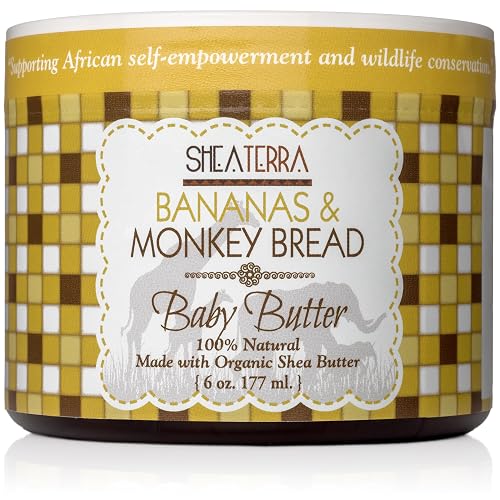 Shea Terra Organics Mama and Baby Collection | Bananas & Monkey Bread Baby Butter | Non Toxic All Natural Emollient with Baobab and Shea Butter Beauty & Personal Care Shea Terra Organics
