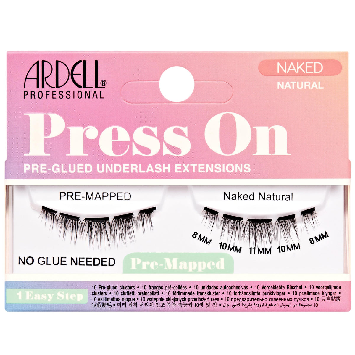 Ardell Press On Lashes Pre-Glued Underlash Extensions - Naked Natural Lash Clusters, No Glue Needed Self Adhesive Eyelashes, DIY Cluster Eyelash