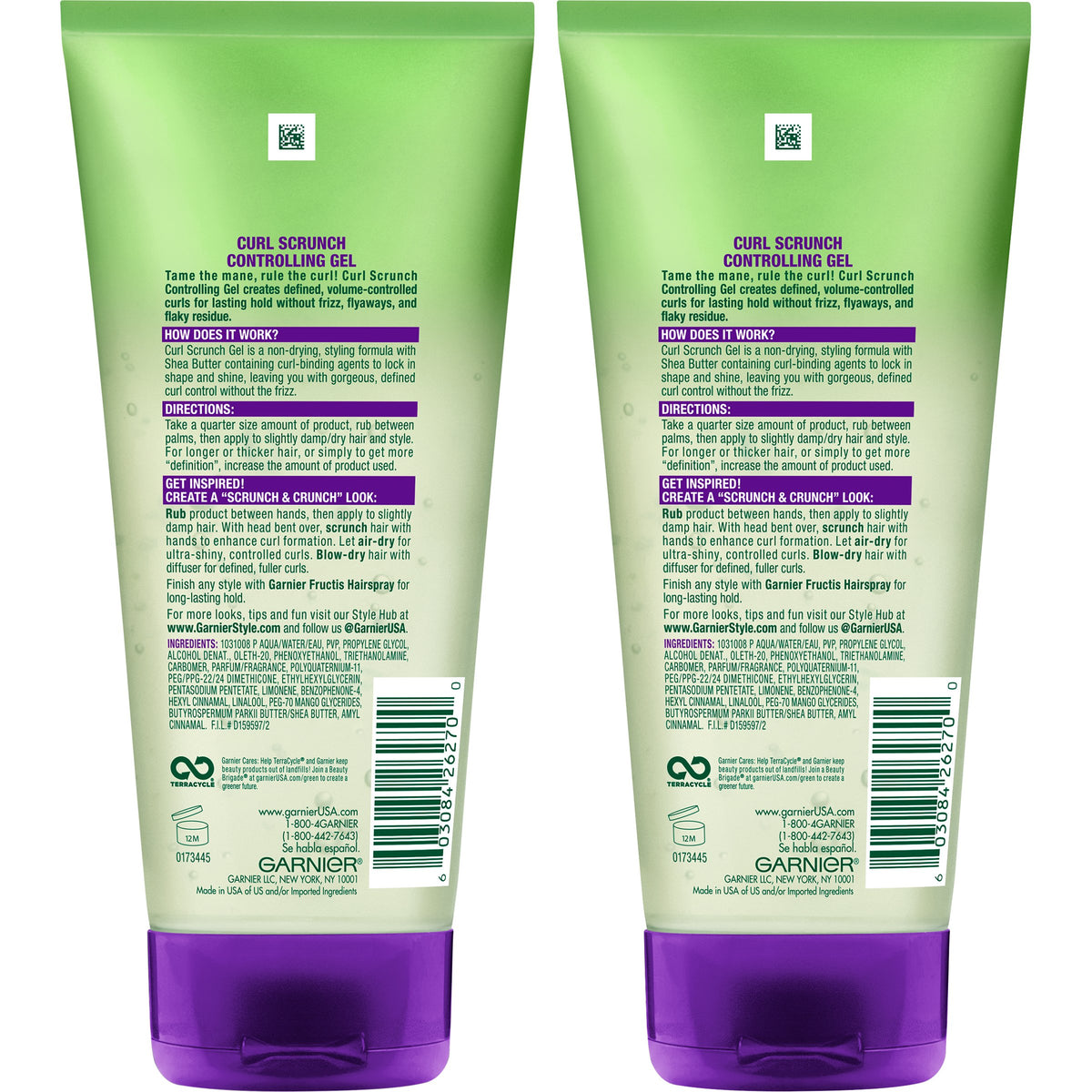 Garnier Hair Care Fructis Style Curl Scrunch Controlling Gel, 2 Count