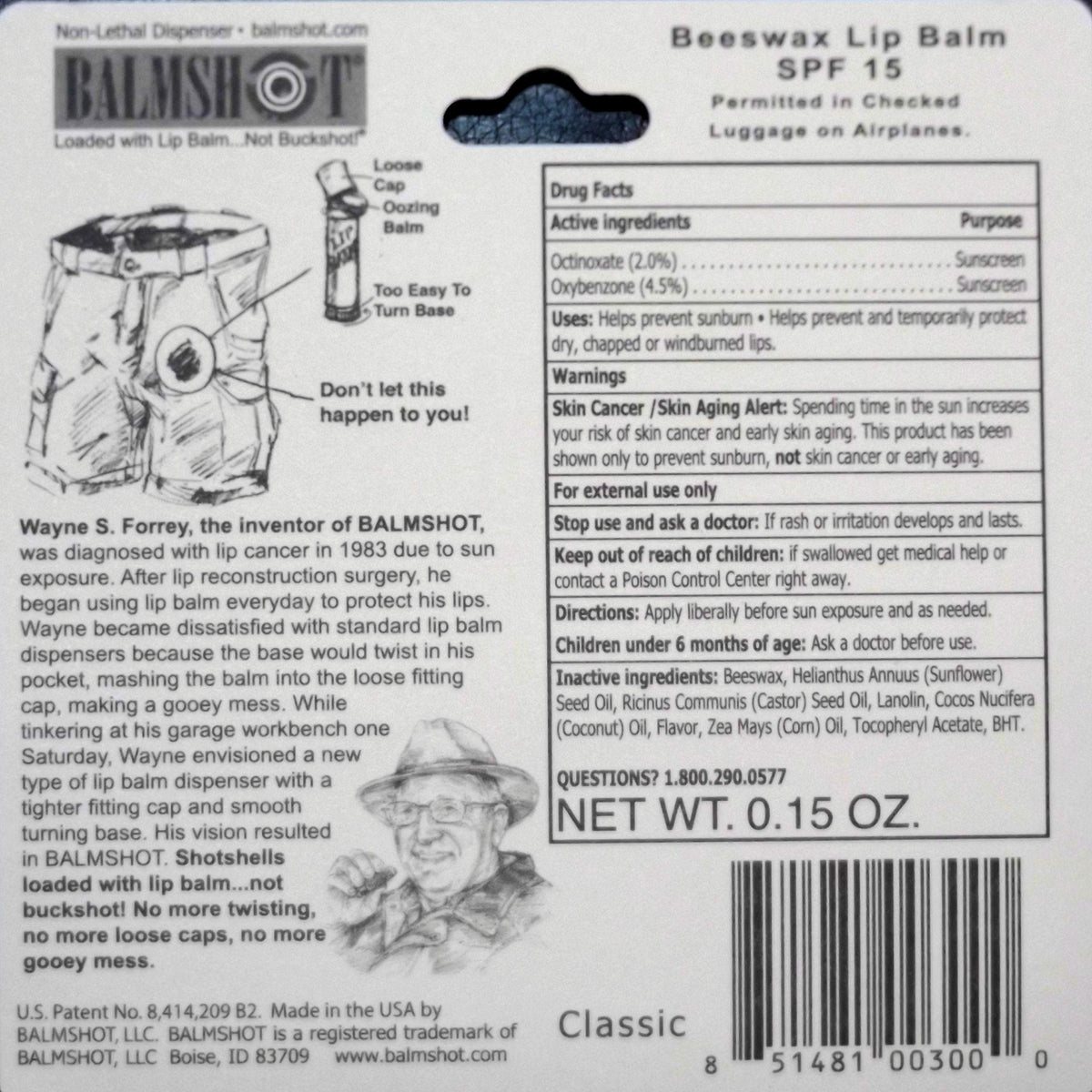 BALMSHOT Lip Balm Two Pack of Classic & Cool Mint Beauty & Personal Care Balmshot