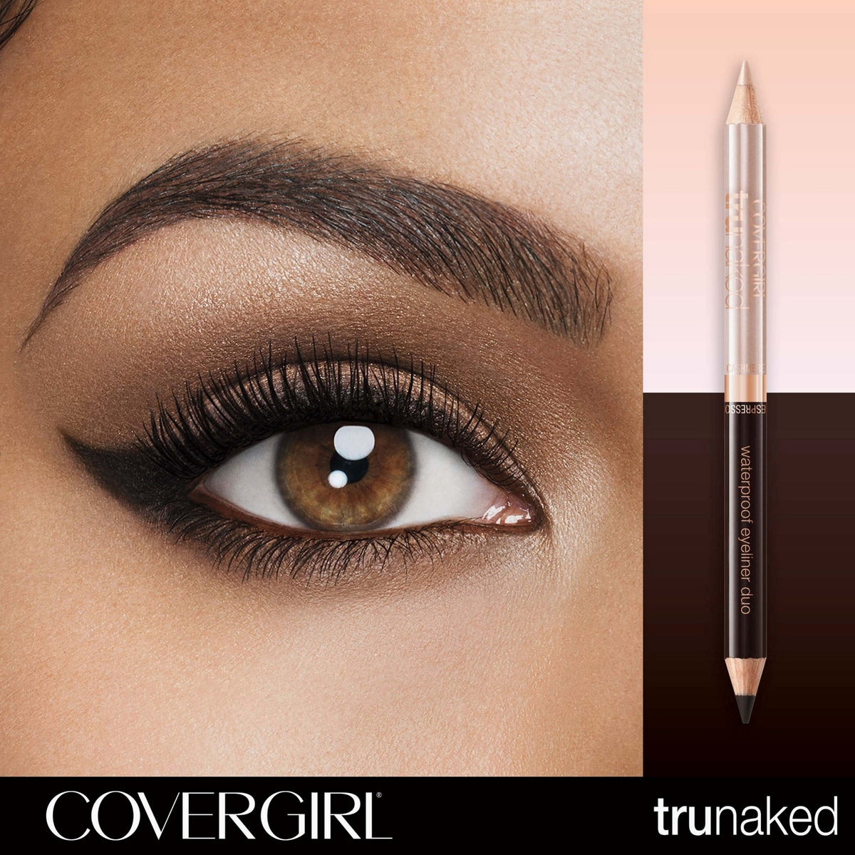 COVERGIRL truNaked Waterproof Eyeliner Duo Cashmere/Espresso, .03 oz (packaging may vary)