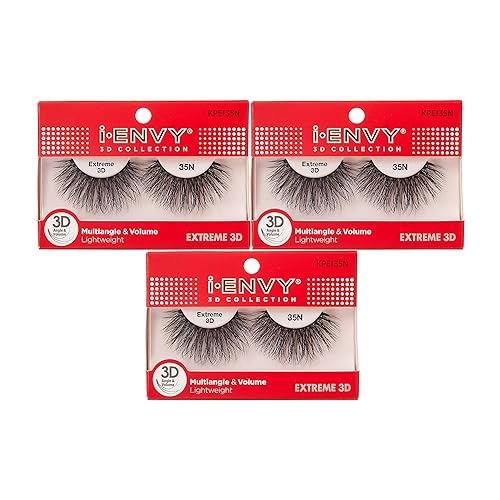 i-Envy 3 Pairs False Eyelashes 3D Glam Collection Multi-angle & Volume Extreme Lashes Beauty & Personal Care i•ENVY