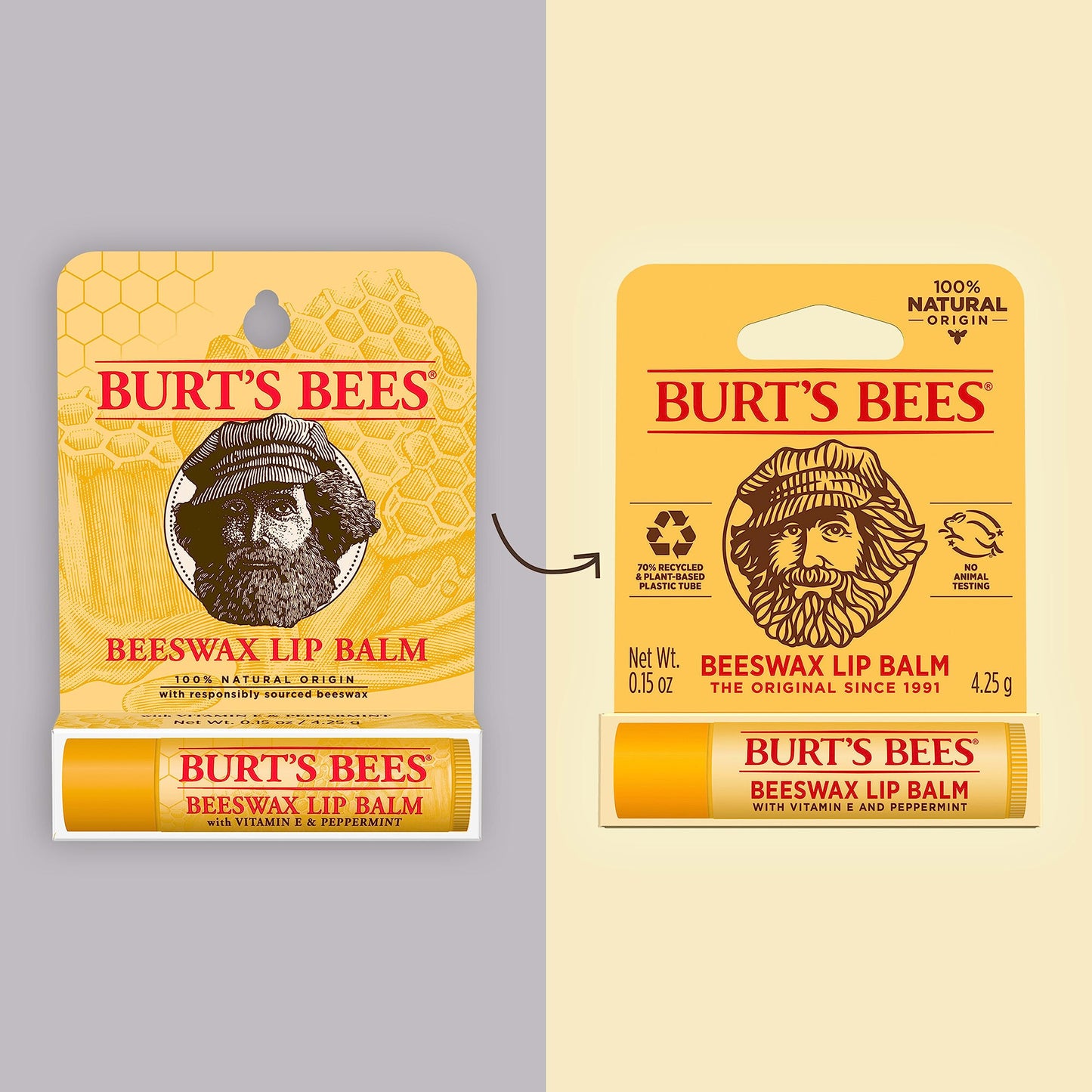 Burt's Bees Beeswax Lip Balm, Lip Moisturizer With Responsibly Sourced Beeswax, Tint-Free, Natural Conditioning Lip Treatment, 1 Tube, 0.15 oz. Beauty & Personal Care Burt's Bees