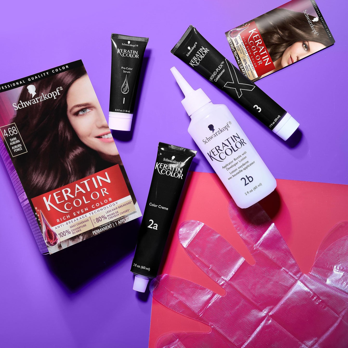 Schwarzkopf Keratin Color Permanent Hair Color Cream, 4.68 Dark Auburn, 1 Kit Beauty & Personal Care Schwarzkopf