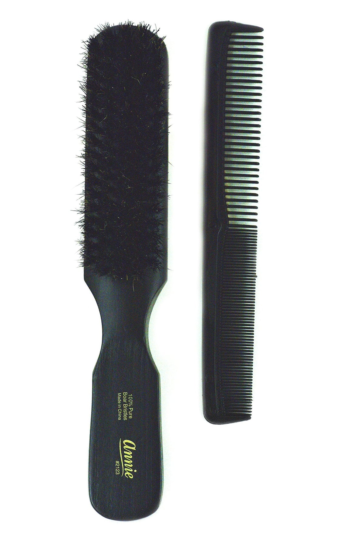 Annie Soft Mini Wave Brush #2123-100% Pure Boar Bristles, Reinforced Bristles, Black, Unisex, Wavy Hair Beauty & Personal Care Annie