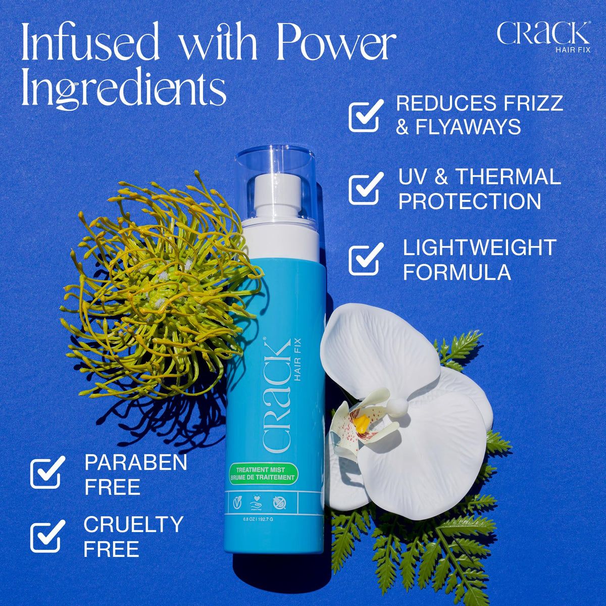 Crack HAIR FIX Mist Spray - Moisturizes & Protects Hair From Dryness & Thermal Damage, Improves Texture - 6 oz Beauty & Personal Care Crack
