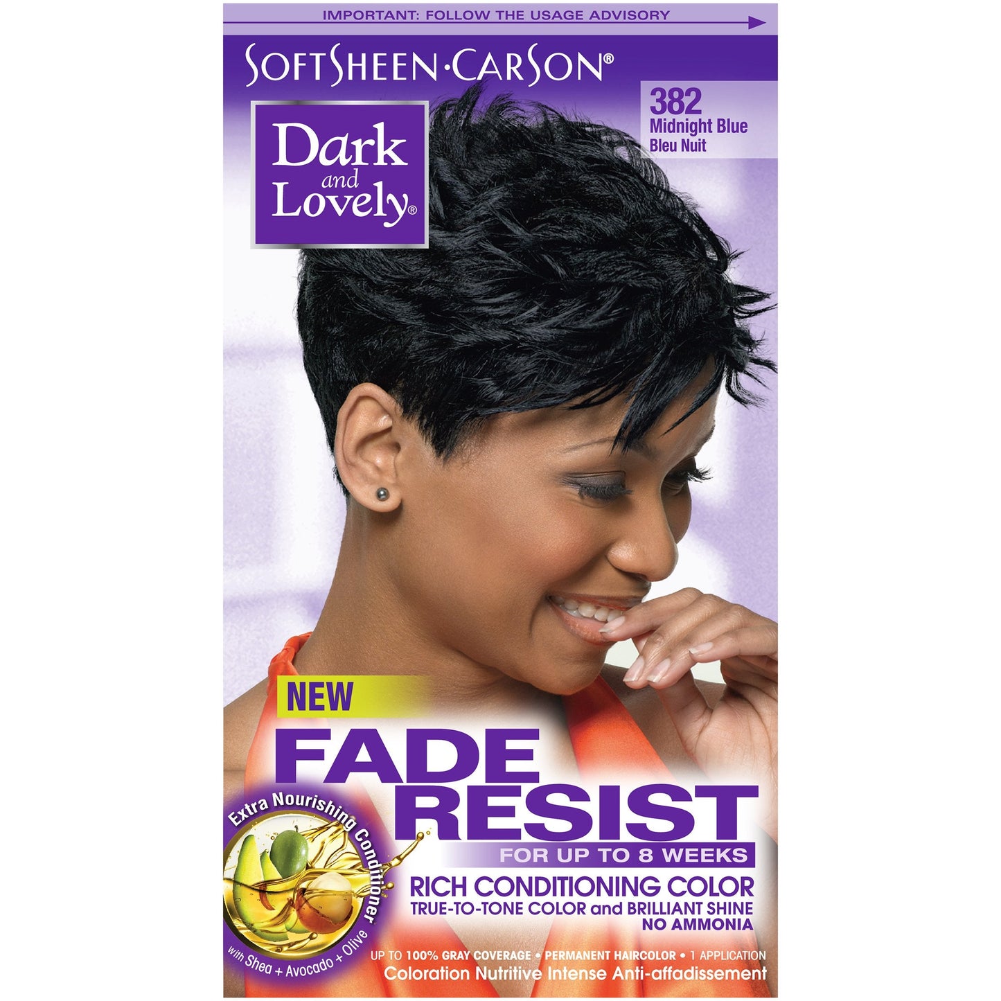 SoftSheen-Carson Dark and Lovely Fade Resist Rich Conditioning Color, Midnight Blue 382 Beauty & Personal Care SoftSheen