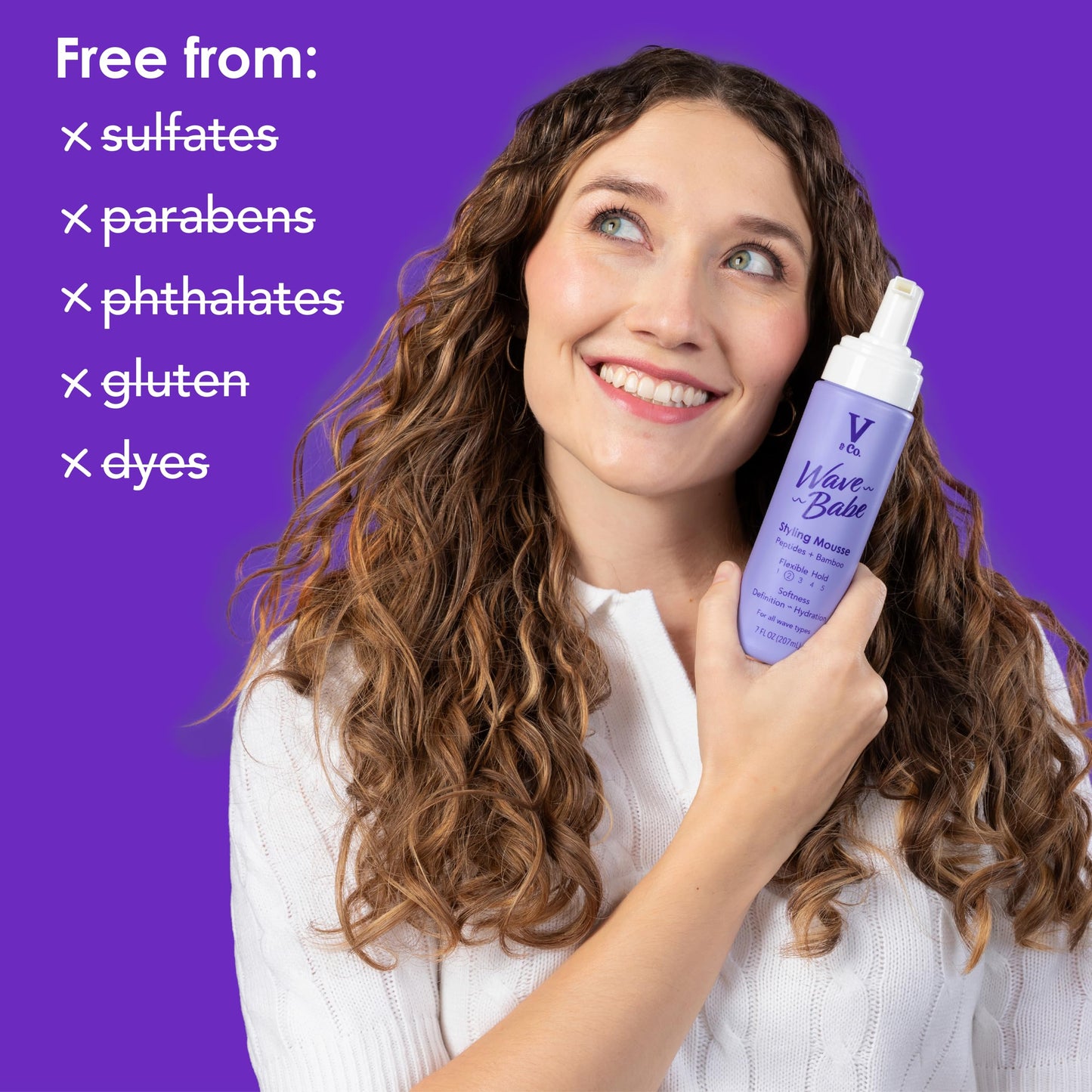 V&Co. Wave Babe Styling Mousse - Hair Mousse for Wavy Hair, Frizz Control & Volume - Lightweight Flexible Hold,Hydrating Hair Styling Product Beauty & Personal Care V&CO