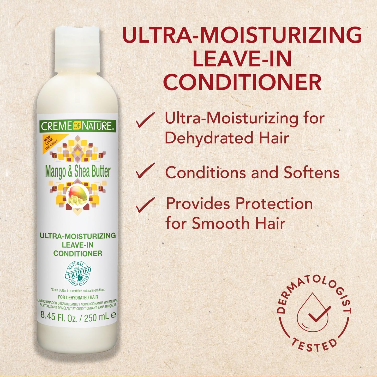 Creme of Nature Mango and Shea Butter Ultra-Moisturizing Leave In Conditioner with Certified Natural Ingredients, Creamy No-Rinse Softening Treatment Beauty & Personal Care Creme of Nature