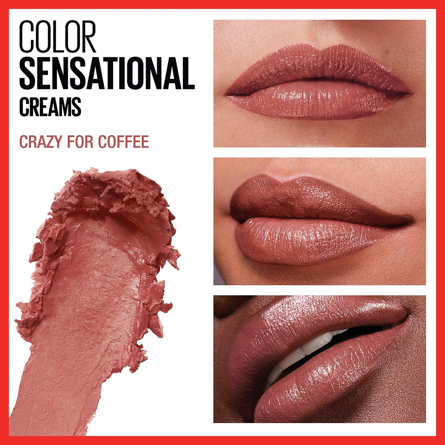 Maybelline Color Sensational Lipstick, Lip Makeup, Cream Finish, Hydrating Lipstick, Crazy for Coffee, Nude Pink ,1 Count Beauty & Personal Care MAYBELLINE