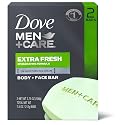 Dove Men+Care Body Soap and Face Bar More Moisturizing Than Bar Soap Extra Fresh Effectively Washes Away Bacteria, Nourishes Your Skin, 3.75 Ounce Beauty & Personal Care DOVE MEN + CARE