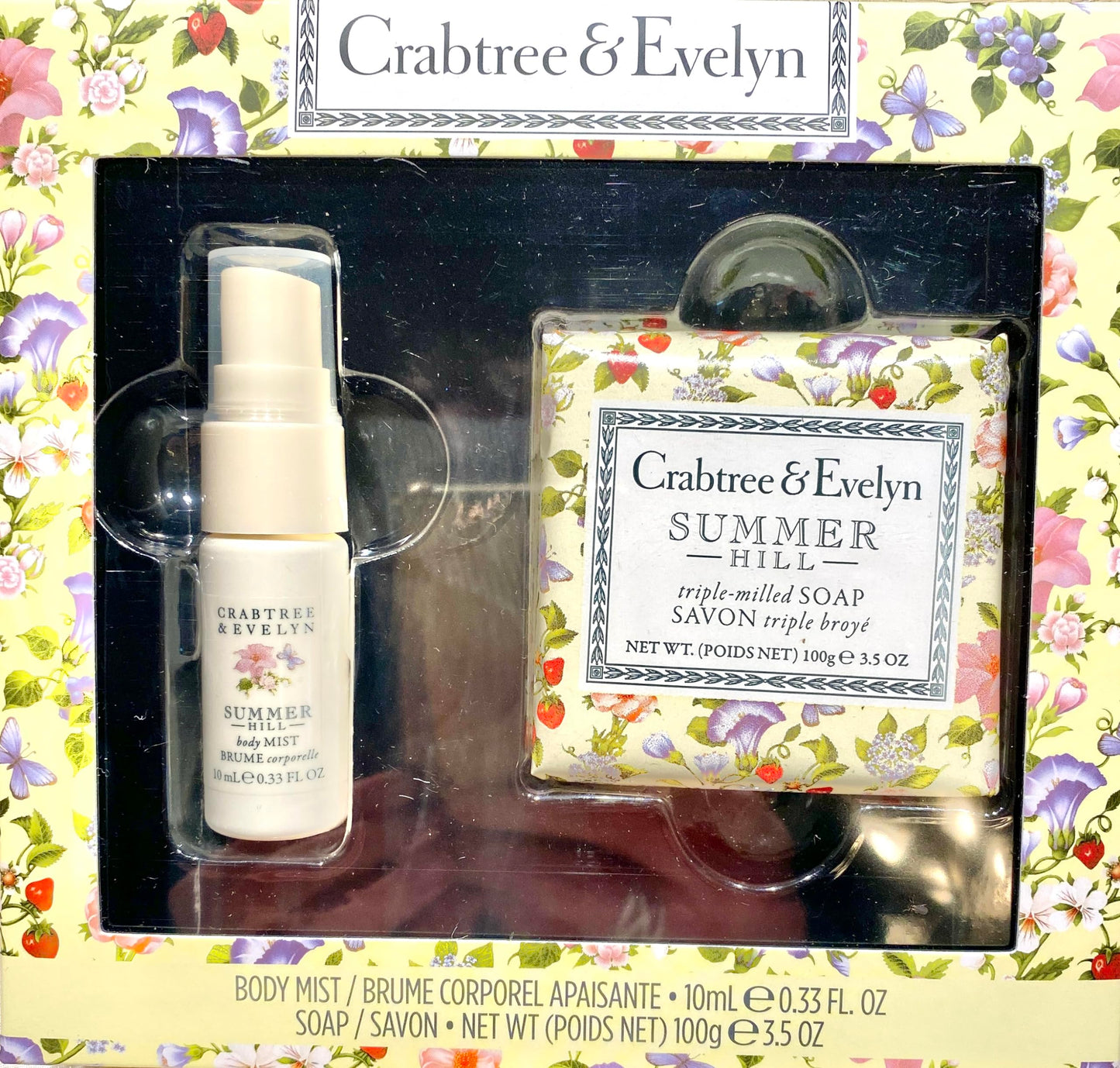 Crabtree & Evelyn Summer Hill .33 oz BODY MIST & 3.5 oz BAR SOAP Gift Boxed Beauty & Personal Care Crabtree & Evelyn