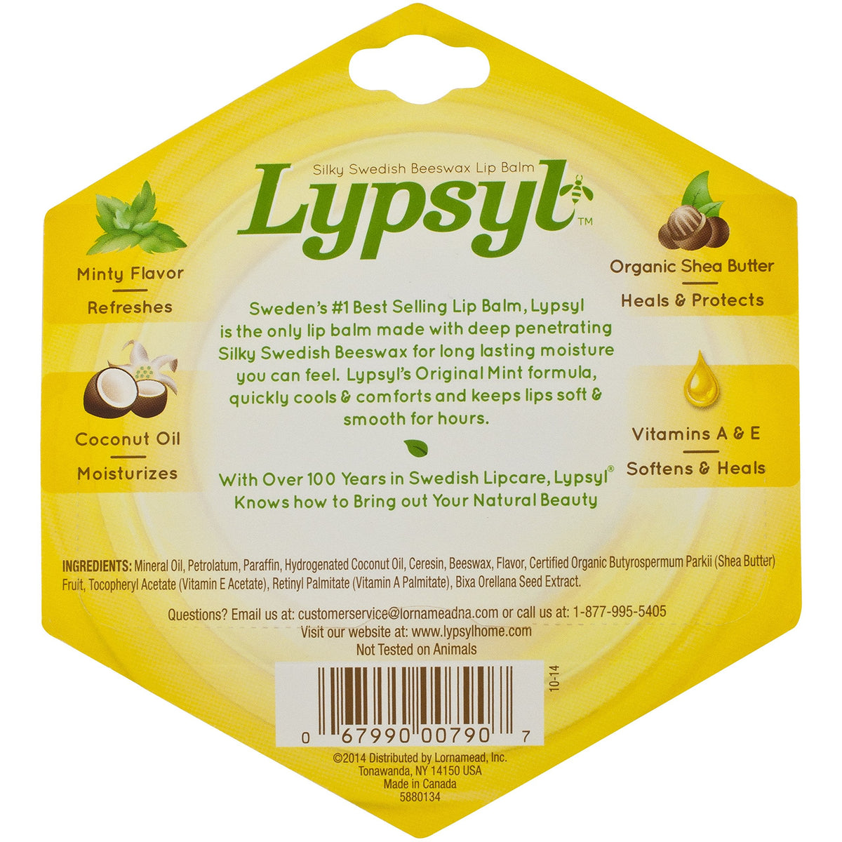 Lypsyl Intense Protection Original Mint, Lip Balm 0.10 oz (3-Pack) Beauty and Personal Care Lypsyl