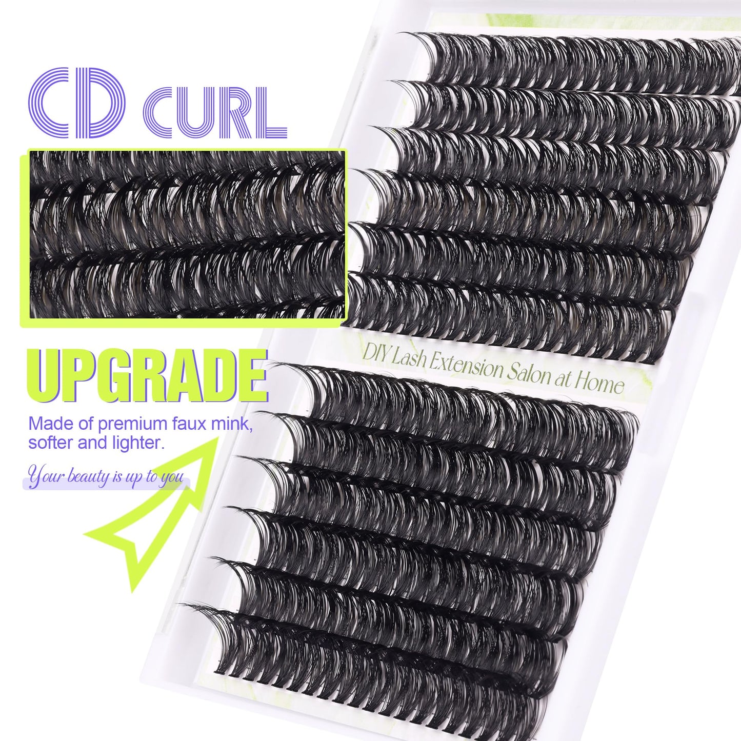 ALICE Lash Clusters DIY Lash Extensions 240PCS 14-20MM Individual Lashes Cluster Lashes Natural 40D Eyelash Extensions Faux Mink Individual Eyelashes Beauty & Personal Care ALICE