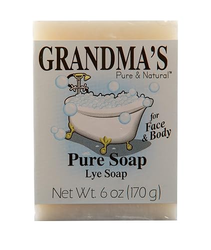 Grandma's Pure Lye Soap Bar - Unscented Face & Body Wash Cleans with No Detergens, Dyes & Fragrances - 6 Ounce (Pack of 1) - 60018 Beauty & Personal Care GRANDMA'S PURE & NATURAL