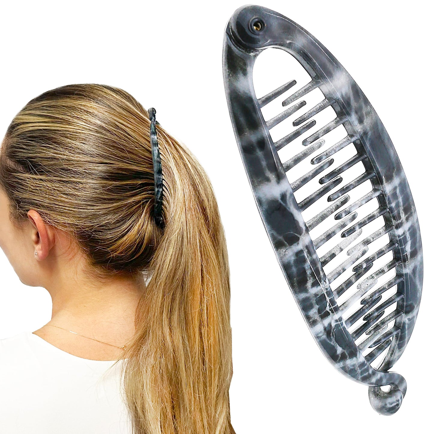 Camila Paris CP3102 4.5 inch French Banana Clip Hair Comb Classic Girls Updo Flexible Ponytail Holder Interlocking Banana Combs, Fashion Durable Beauty & Personal Care Camila