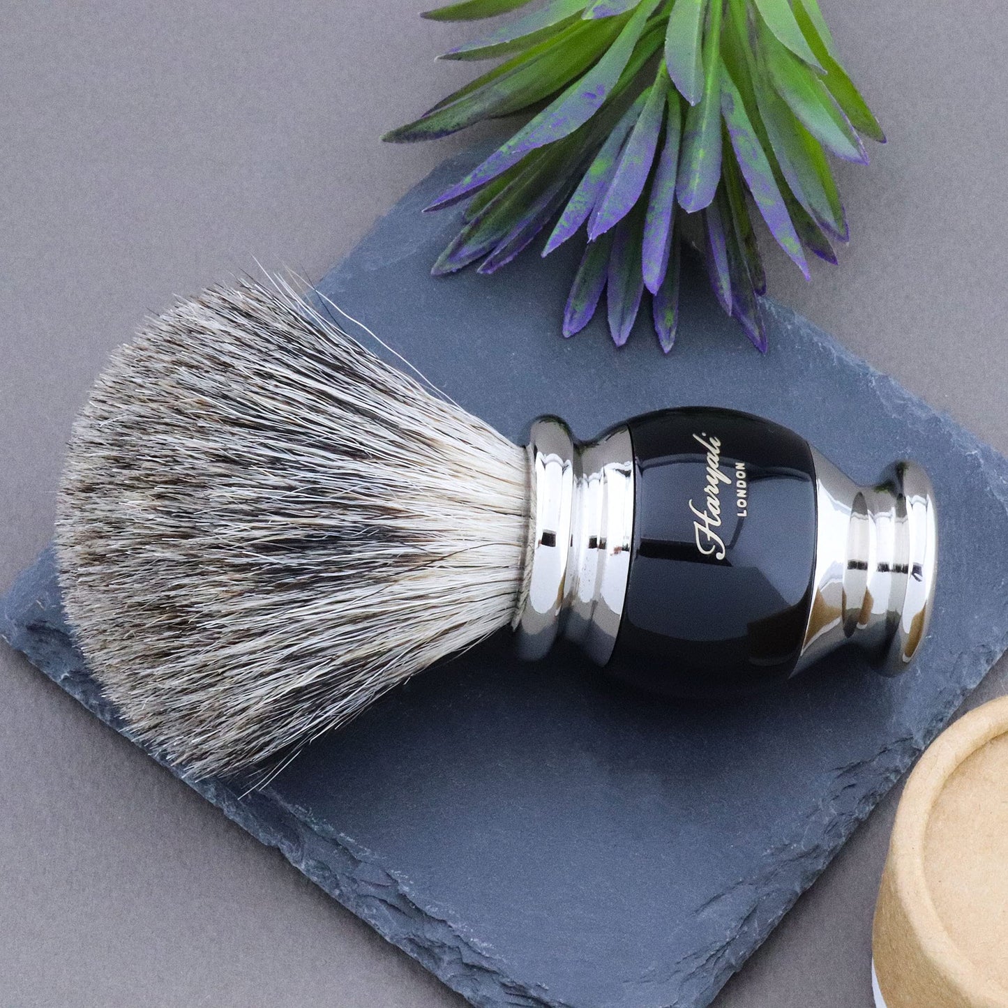 Haryali Hand Assembled Sophist Collection Black Badger Hair Shaving Brush With German Stainless Steel Wire Stand. by Haryali London Beauty and Personal Care Haryali London