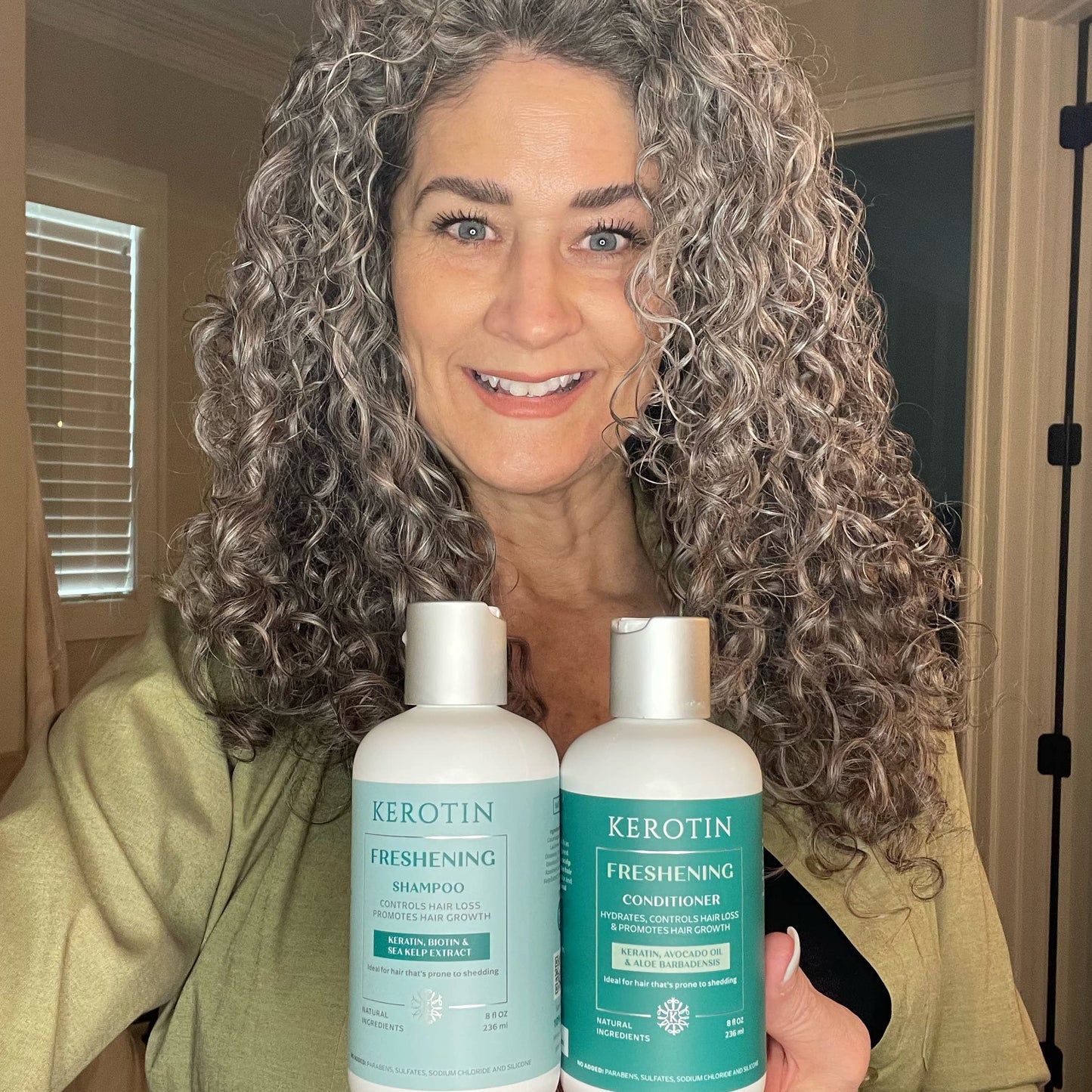 Kerotin Hair Growth Shampoo and Conditioner Set, Products for Scalp Care, Hair Loss & Thinning Hair with Rosemary Oil, Biotin & Keratin, Curly Girl Beauty & Personal Care K Kerotin