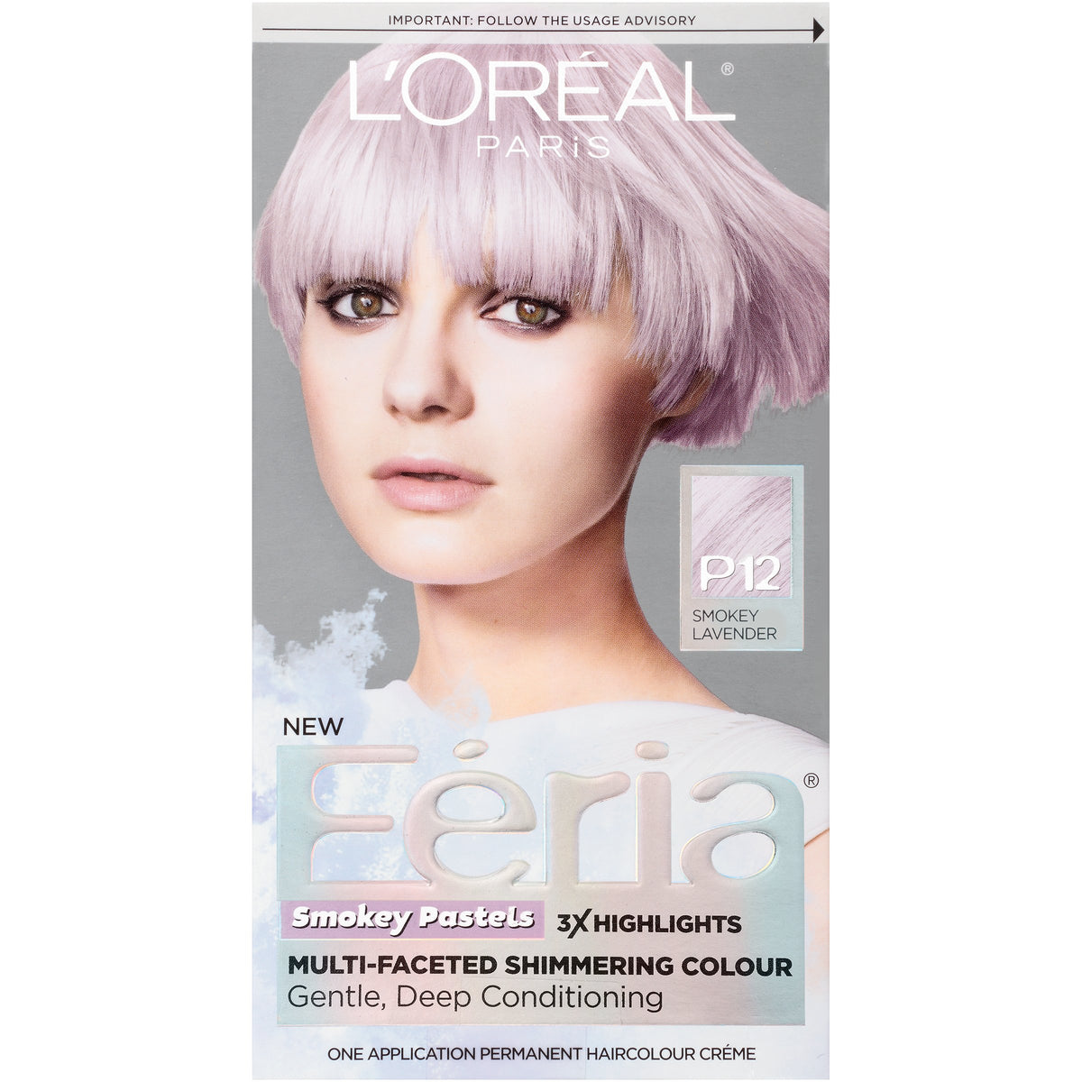 L’Oréal Paris Feria Pastels Hair Color, P12 Lavender Dusk (Smokey Lavender)