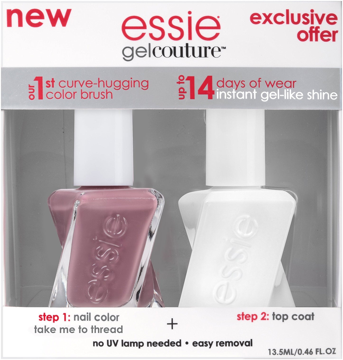essie Gel Couture Longwear Nail Polish + Top Coat Kit, Take Me To Thread, 0.46 fl. oz. Beauty & Personal Care essie