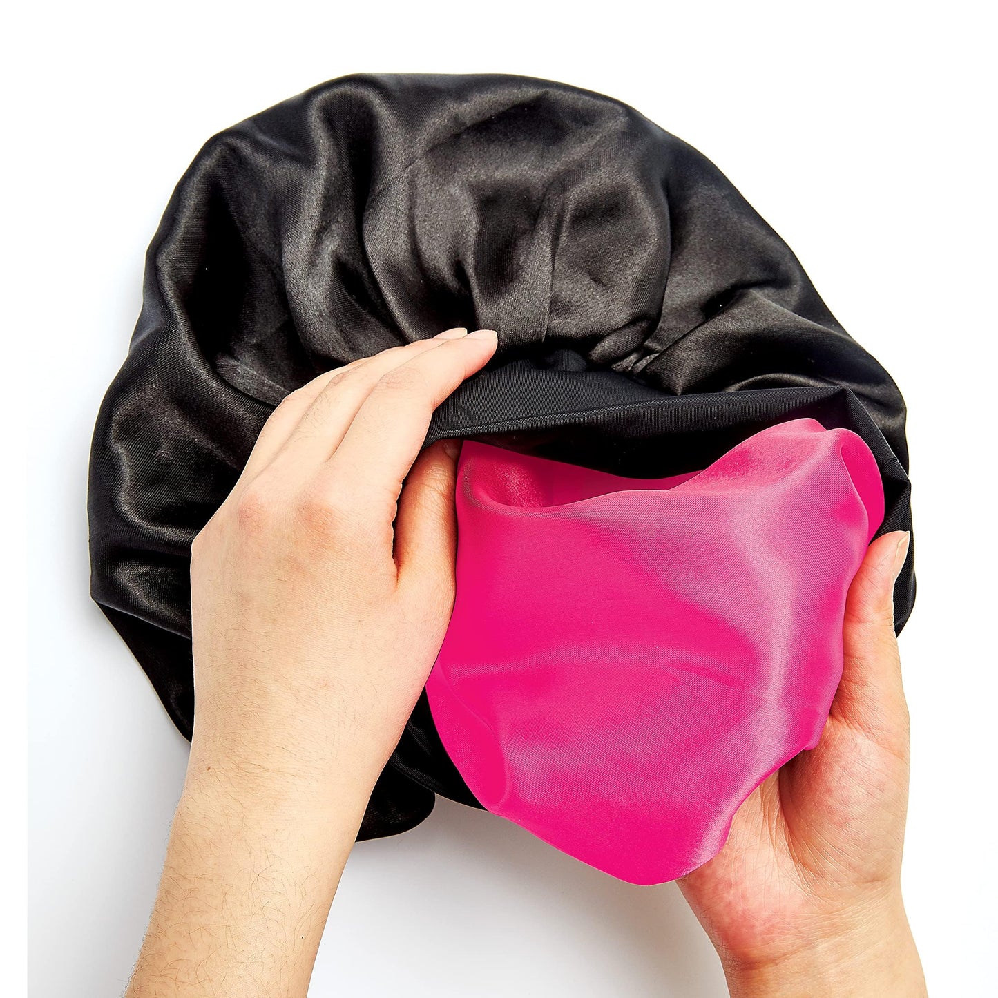 Red by Kiss Reversible Silky Satin Hair Cap Hair Bonnet with Wide Edge Double Wear Cap, Super Jumbo (Black) Beauty and Personal Care Red by Kiss