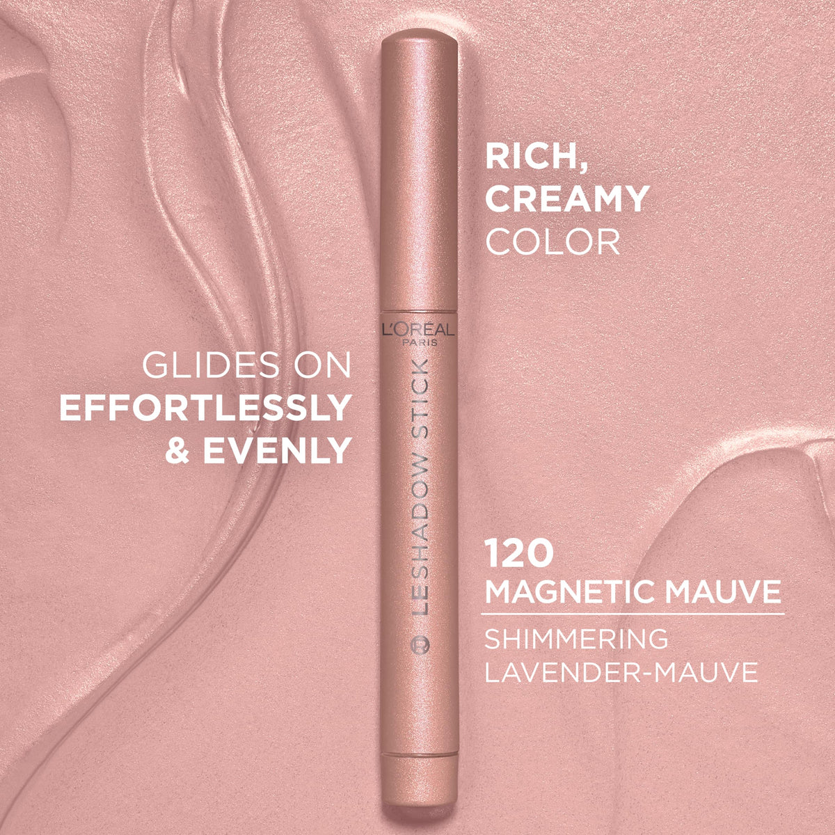 L'Oreal Paris Makeup Le Shadow Stick Eyeshadow, Blendable, Smudge-Resistant, Cream Eyeshadow, Magnetic Mauve, 0.05 Oz