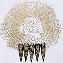 NAIL ANGEL 24 Sheets Nail Art Adhesive Gold Color Sticker Sheets Moon Star Universal Flower Shapes Sticker Sheets Nail Art Deco 10057 Beauty & Personal Care NAIL ANGEL
