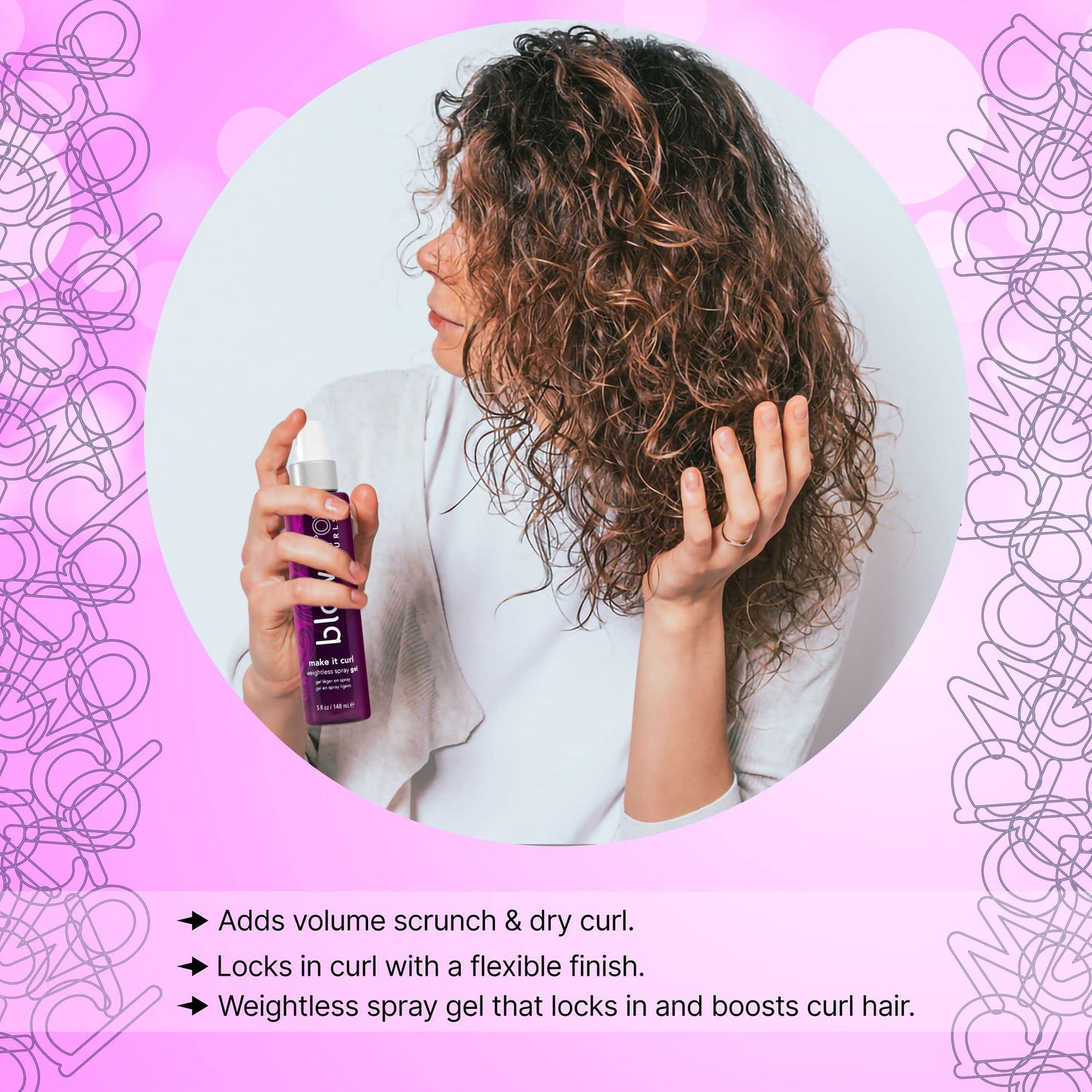 blowpro Make It Curl Weightless Spray Gel 5oz, Boost & Locks in Curl Definition, Flexible Finish, All Day Beautiful Hold, Travel-Friendly Bottle, Can Beauty & Personal Care blowpro