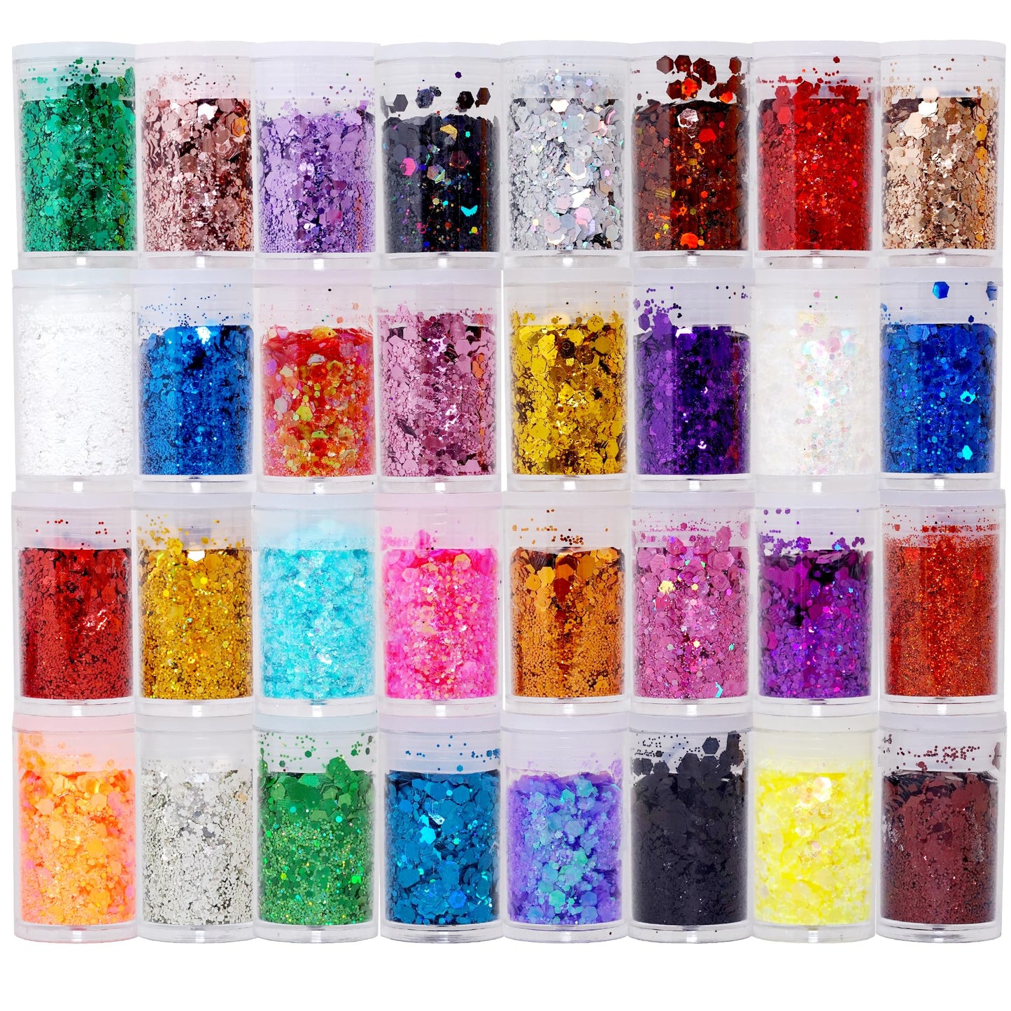 32 Pack Chunky Mix Holographic Glitter - Face Glitter, Nail Glitter, Chunky Fine Glitter, Craft Glitter for Crafts, Makeup & Body, Festival Chunky Beauty & Personal Care SoJourner Bags