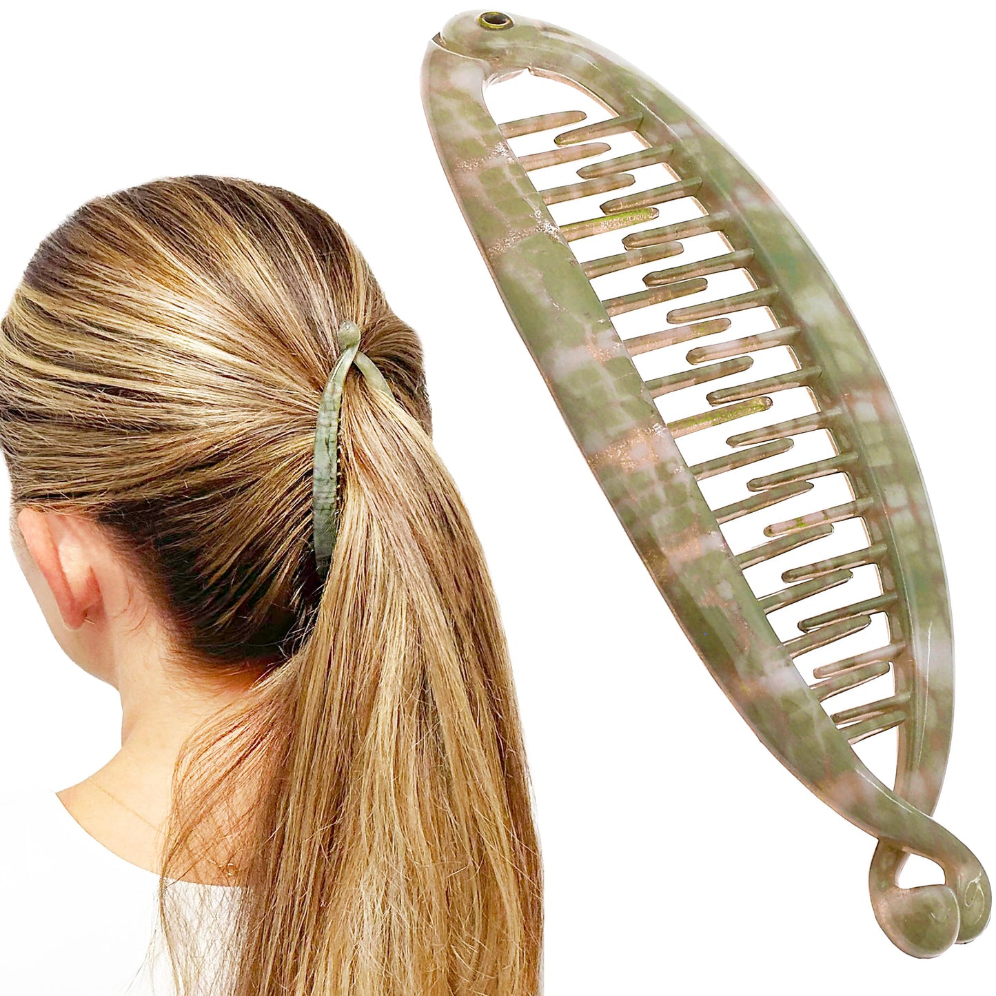 Camila Paris CP3106 4.5 inch French Banana Clip Hair Comb Classic Girls Updo Flexible Ponytail Holder Interlocking Banana Combs, Fashion Durable Beauty & Personal Care Camila