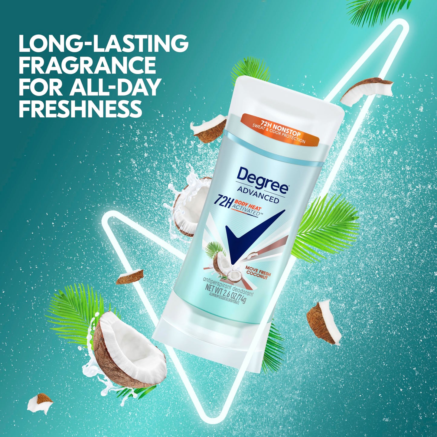 Degree Antiperspirant Deodorant 72-Hour Sweat & Odor Protection Fresh Coconut Deodorant for Women with MotionSense Technology 2.6 oz, Pack of 4 Beauty and Personal Care Degree