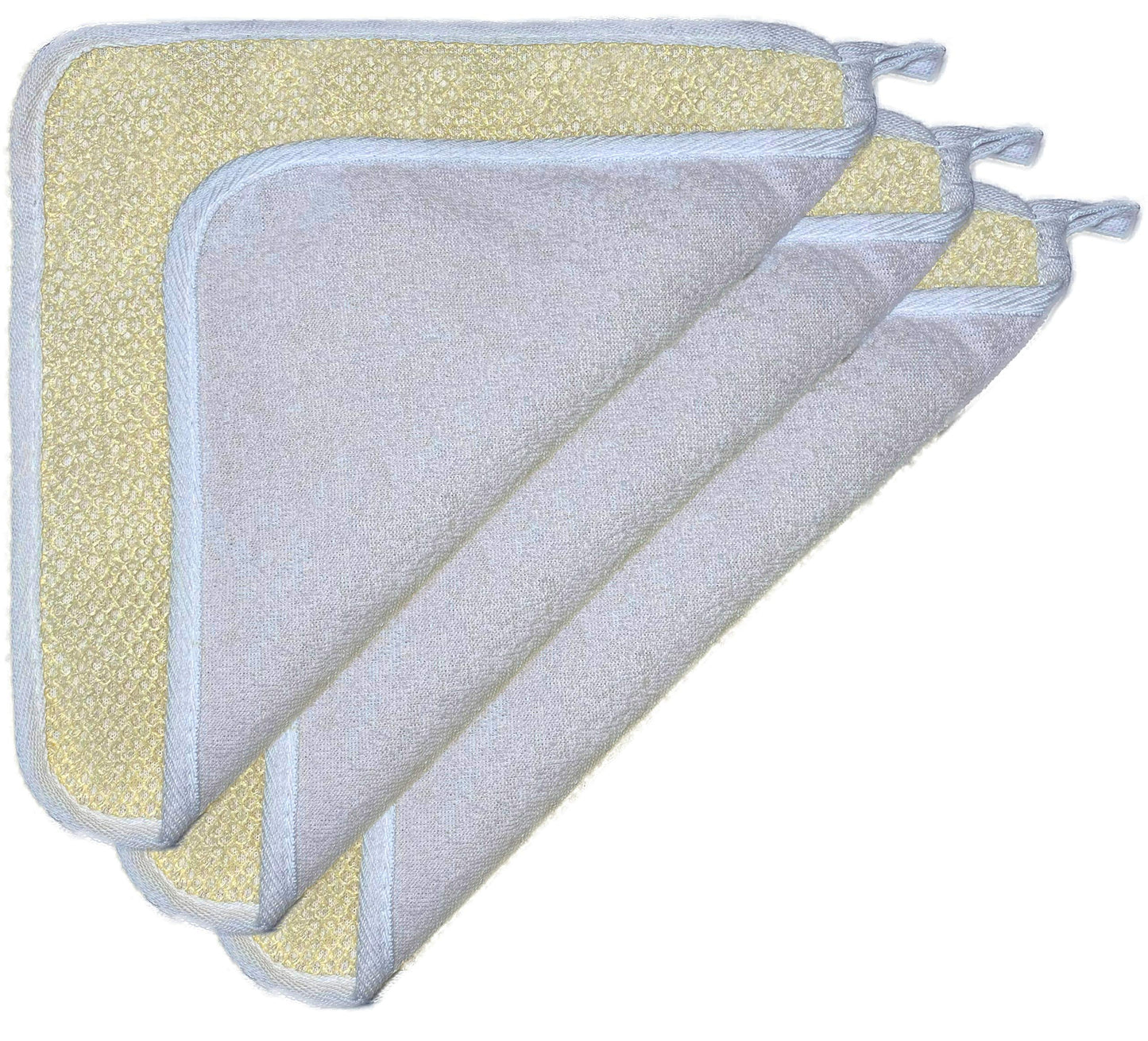 3 pcs/set Soft Weave Home Spa Exfoliating Face and Body Wash Cloths, Dual-Sided With Exfoliating Scrub and Soft Terry Cloth - Shower Scrubber - Remove Beauty & Personal Care Mr.Cui'shop