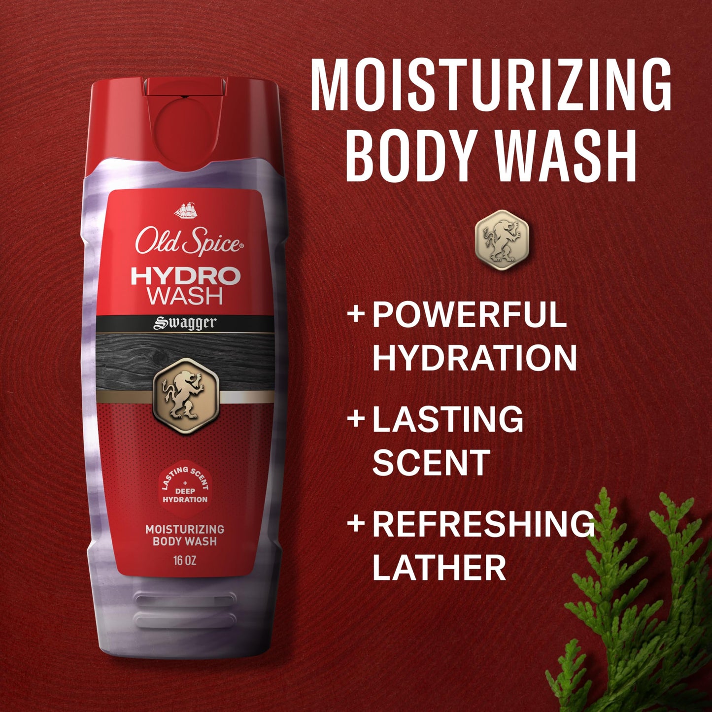 Old Spice Moisturizing Body Wash for Men, Hydro Wash, 2-in-1 Long Lasting Scent & Deep Hydration, 24/7 Shower Fresh, Swagger Scent, 16 oz Beauty & Personal Care Old Spice