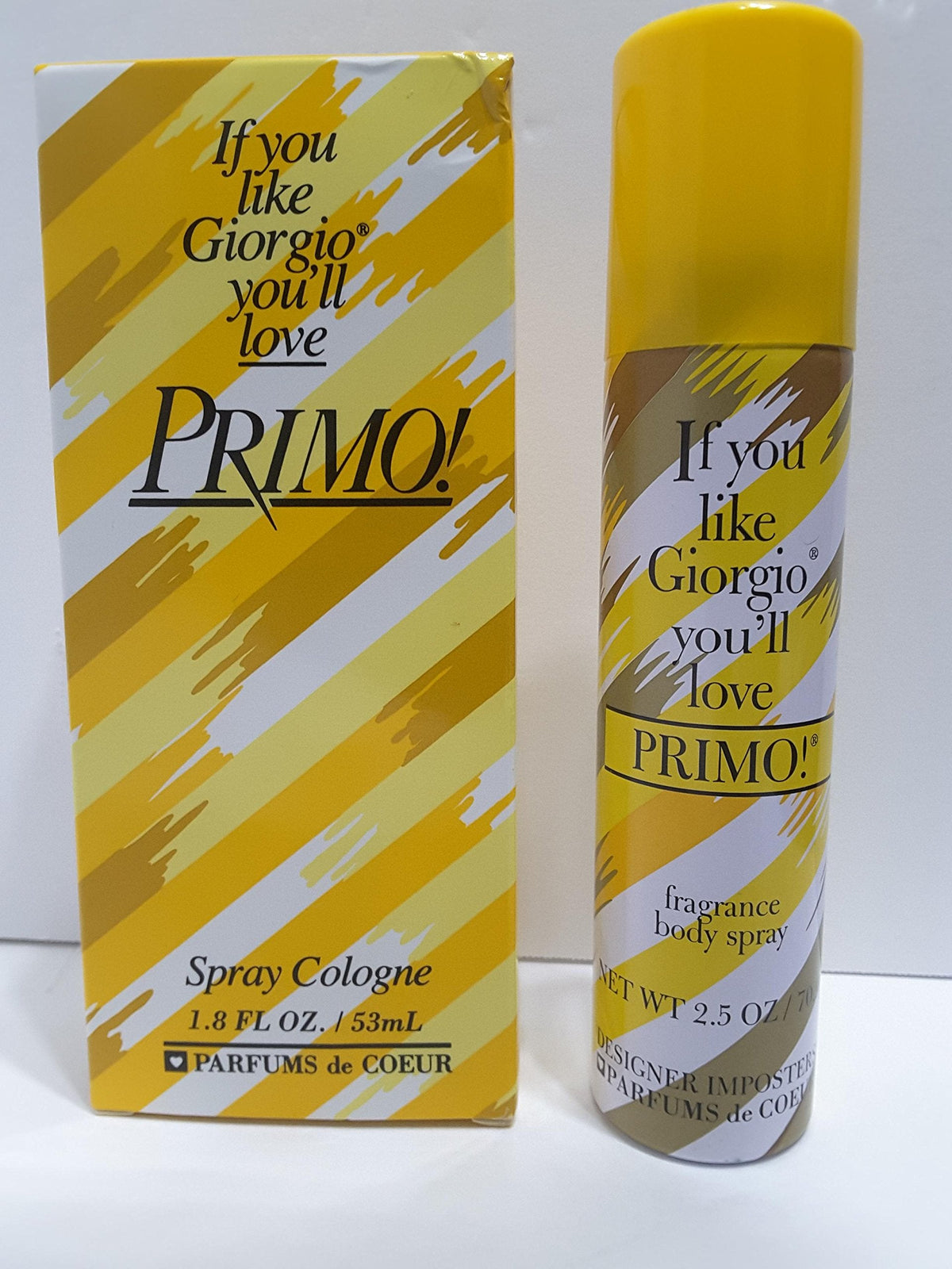 Primo By Parfums De Coeur For Women. Cologne Spray 1.8-Ounce and Fragrance Deodorant Body spray 2.5 Oz bundle Beauty & Personal Care Primo