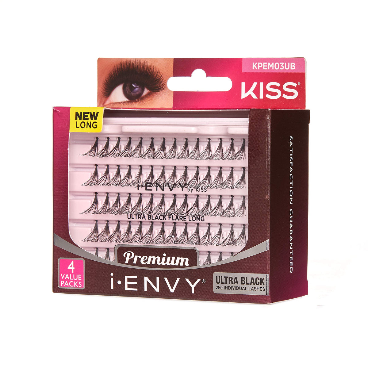 iENVY Knotted Individual Lash Ultra Black (Long) 2X Volume 4 Trays Multi Pack 280 Lashes Voluminous Glamorous Look Beauty & Personal Care i•ENVY