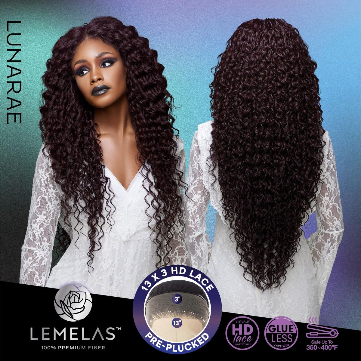 Sensationnel Lemelas LaceWig-Lunarae 13x3, SHADOWPLUM