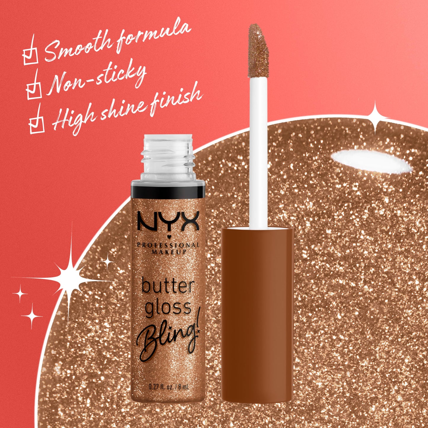 NYX PROFESSIONAL MAKEUP Butter Gloss Bling Lip Gloss, Non Sticky and Shiny Vegan Lip Makeup - Hustla Beauty & Personal Care NYX PROFESSIONAL MAKEUP