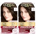 L'Oreal Paris Excellence Crème Permanent Hair Dye, Triple Care Hair Color with Hyaluronic Acid for 100% Gray Coverage, 4 Dark Brown, 1 Kit (Pack of 2) Beauty & Personal Care L'Oreal Paris