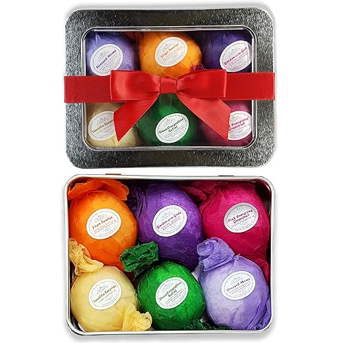 Bath Bomb Gift Set USA - 6 Vegan Essential Oil Natural Fun Fizzies Spa Kit. Organic Shea/Cocoa Soothe Dry Skin. Luxury Gift for Valentine, Women… Beauty & Personal Care Rejuvelle